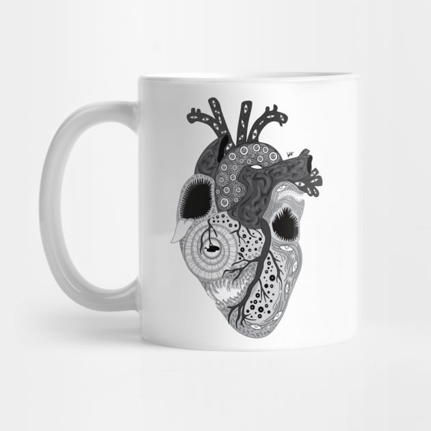 Eldritch Heart (Grayscale) by Munchbud Ink